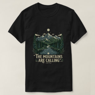 Utomhus Natur Skog Träd Berg Vandring T Shirt