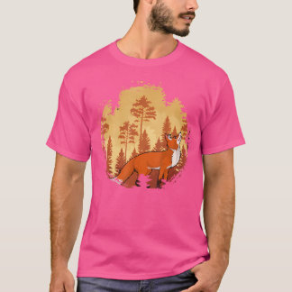 Utomhus Naturskog Träd Wildlife Animal Fox T Shirt