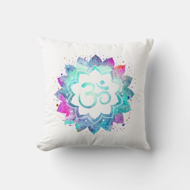 *~* Utomhus Om Symbol Lotusblomma Mandala Kudde (Framsida)