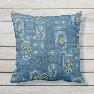 Utomhus- Pomaika'i Tiki hawaiansk vintageTapa Utomhuskudde