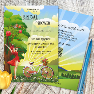 Utomhus Retro Bicycle Vår Sommar Möhippa Inbjudningar