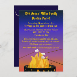 Utomhus- sammankomst för brasa inbjudningar