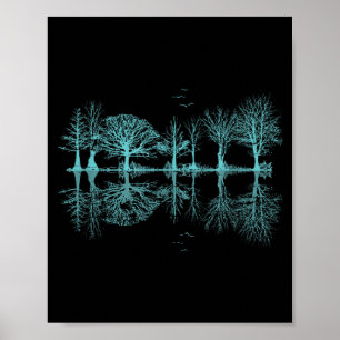 Utomhus Skog Träd Reflexion Vilda djur Natur Poster