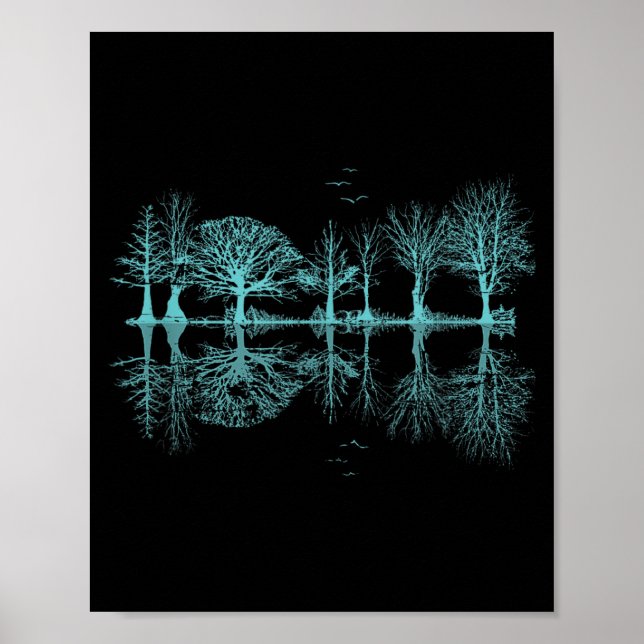 Utomhus Skog Träd Reflexion Vilda djur Natur Poster (Framsidan)