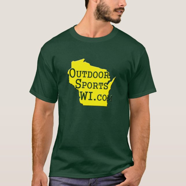 Utomhus- sportar Wisconsin - gul logotypT-tröja T Shirt (Framsida)