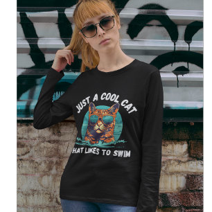 Utomhus Swimmer coola vild från katt simmande utom T Shirt