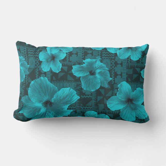 Utomhus- tropisk hawaiansk hibiskus för Kalalau Lumbarkudde (Framsida)