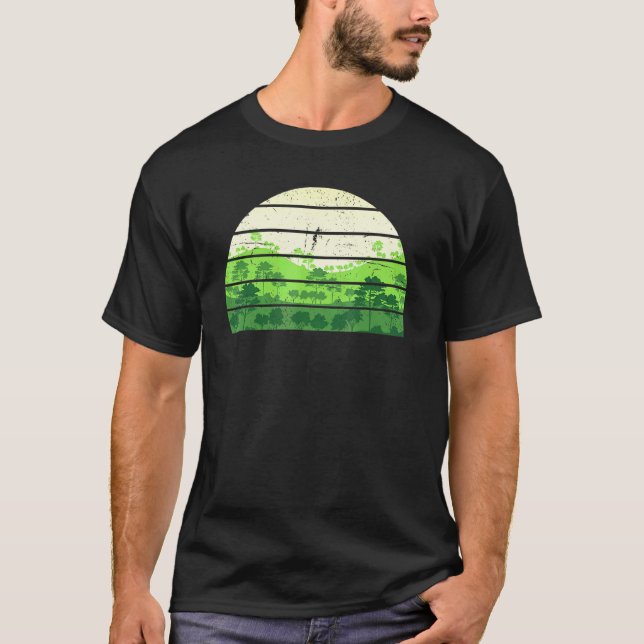 Utomhus Vild Natur Träd Wildlife Retro Forest T Shirt (Framsida)