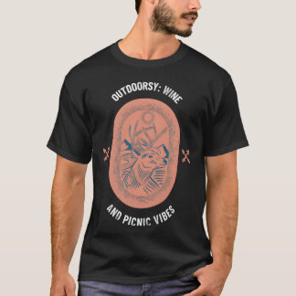 Utomhus Vin Och Picknick Vibe Camping Kvinnor roli T Shirt