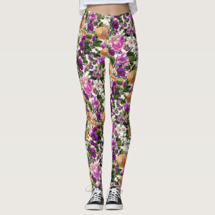 Utomhus- vintagemönster för blom- land leggings