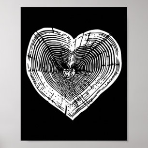 Utomhusarnaturen Älskare Träd Ring Heart Earth Day Poster