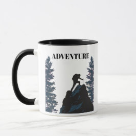 Utomhusäventyr Hikers Siluett & Motivation Mugg