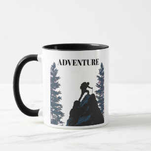 Utomhusäventyr Hikers Siluett & Motivation Mugg