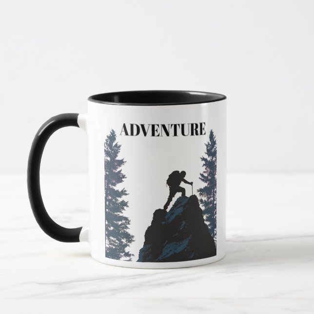 Utomhusäventyr Hikers Siluett & Motivation Mugg (Vänster)
