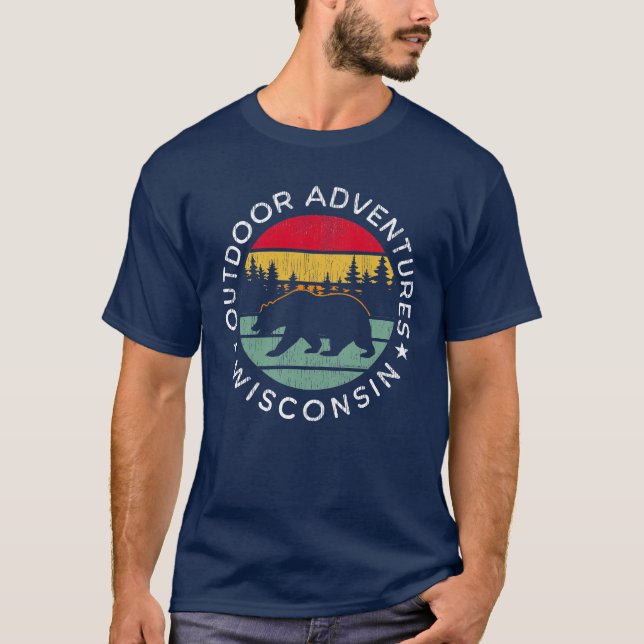 Utomhusäventyr Wisconsin T Shirt (Framsida)