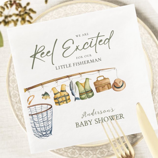Utomhusbabyskor för fiske Tema Napkins Pappersservett (Skapare uppladdad)