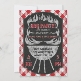 Utomhusbangård BBQ Födelsedagsfest inbjudan
