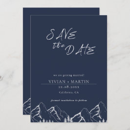 Utomhusbergen Gräs Träd-flottan sparar datumet Inbjudningar