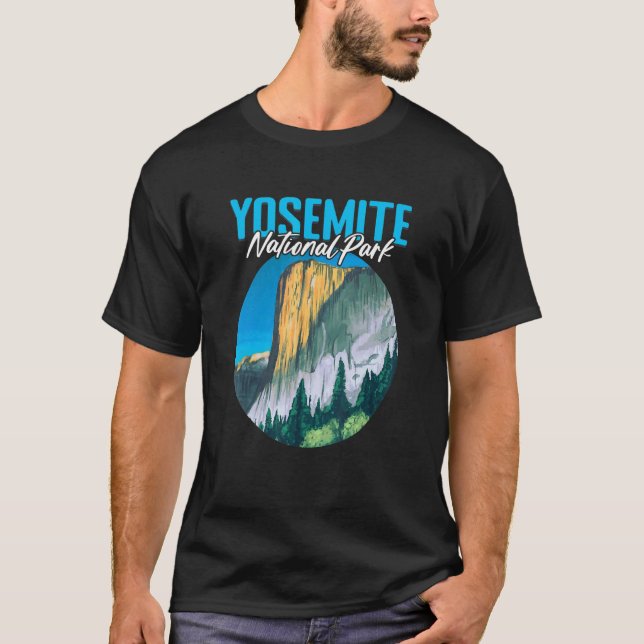 Utomhusberget Hike Yosemite Park T Shirt (Framsida)