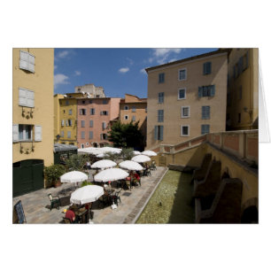 Utomhuscafé, Place de l'Eveche, Grasse, Hälsningskort