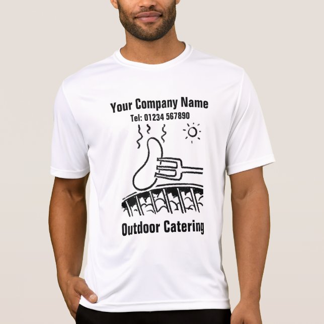 Utomhusets Catering BBQ eller Barbecue T Shirt (Framsida)