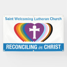 Utomhusets RIC-banderoll "Din kyrka" (Horiz)