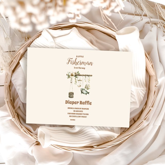 Utomhusfiske, liten fiskare, fiske Diapper Raffle Tilläggskort (Skapare uppladdad)