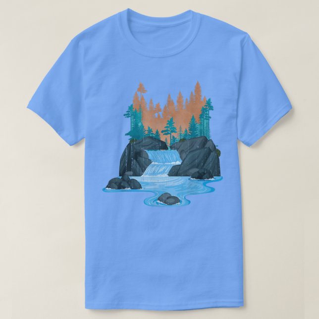 Utomhusfloden Forest Träd Wildlife - hösten 7 T Shirt (Design framsida)