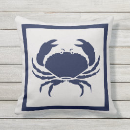 Utomhusflottans CRAB-flottblått på grått Kudde