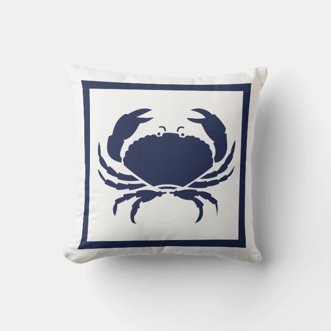 Utomhusflottans CRAB-flottblått, vitt Kudde (Framsida)