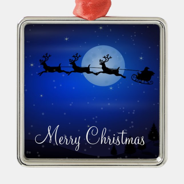 Utomhusjulprydnader - Tomten och renar Julgransprydnad Metall (Framsidan)