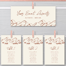 Utomhuskort för bröllop-sätesdiagrammets huvudberg inbjudningar