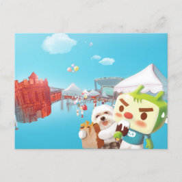 Utomhusmarknadsnöje Meddelande Vykort