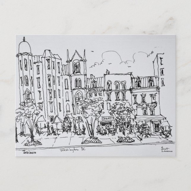 Utomhusmatning längs Indiana St. | Washington DC Vykort (Framsida)