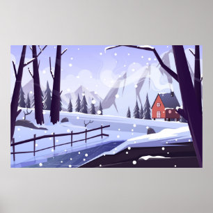 Utomhusmiljö för vinter poster