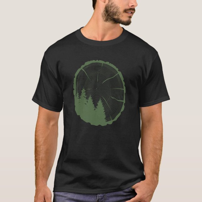 Utomhusmode Stil Mörkgrön Gorpcore T Shirt (Framsida)