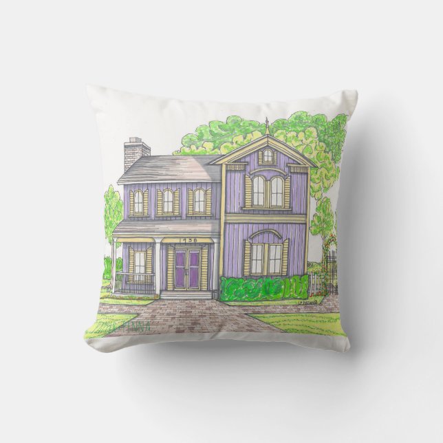 Utomhusrum för Lila Farm House Kudde (Framsida)
