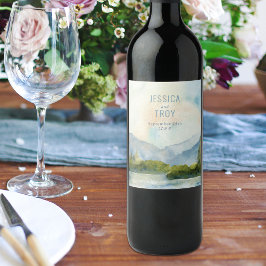 Utomhusscenen i Bröllop i Sjö Vinflaska Etikett