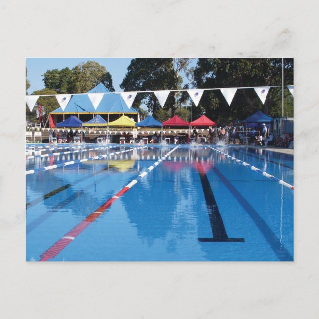 Utomhussimning Bassäng Vykort (Framsida)