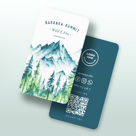 Utomhusskogen i Äventyr Travel Mountain Forest Visitkort