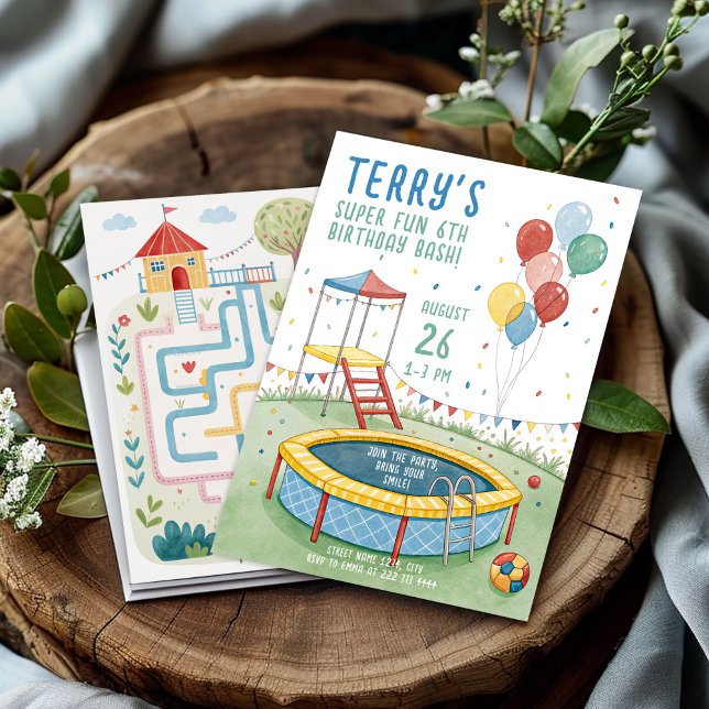 Utomhusspelmark Party för barn Inbjudningar (Skapare uppladdad)