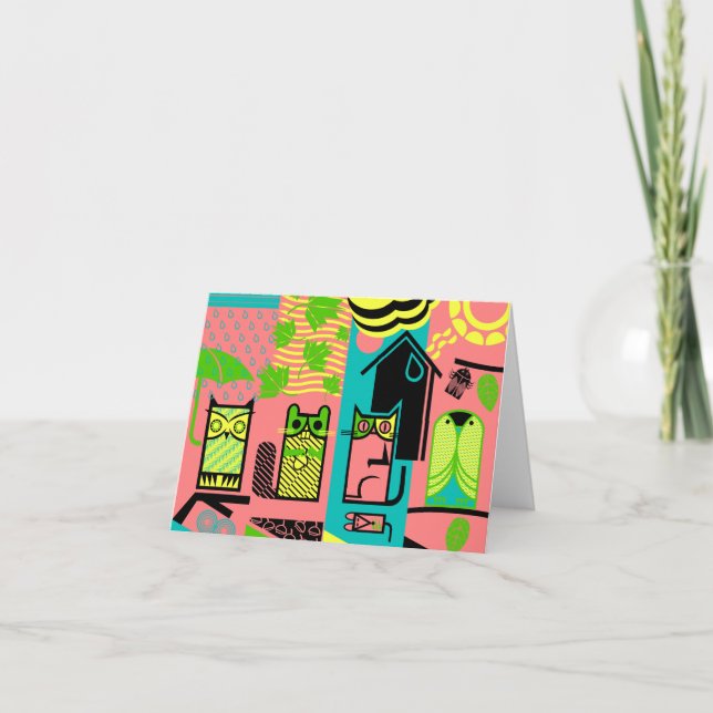 Utomhusvarelser, mappat gratulationskort kort (Framsida)