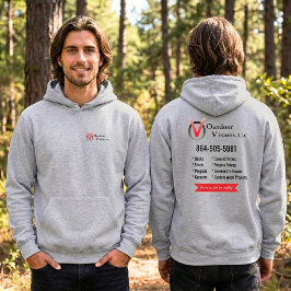 Utomhusvisioner Logotyp Bakre Info Hoodie