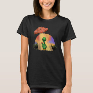 Utomjording Abducted UFO Svamp Psykedelisk Trippy T Shirt