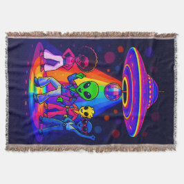 Utomjording Disco UFO med Disco Dansande Utomjordi Filt