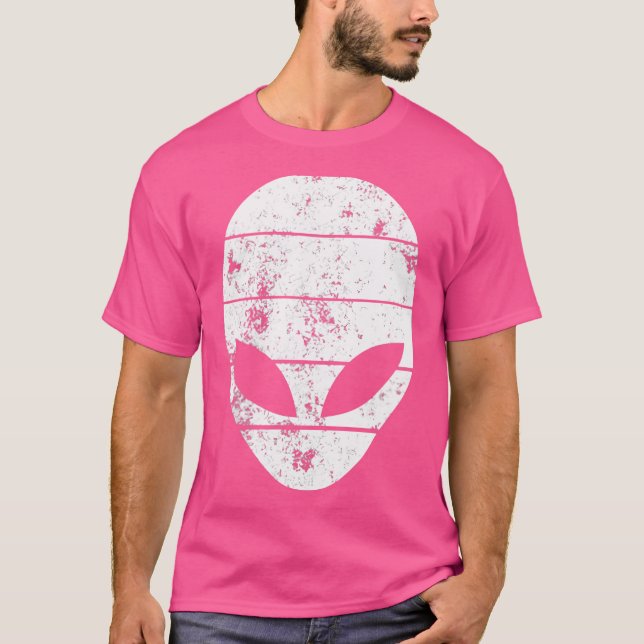 Utomjording Huvud Area 51 Distressed UFO T Shirt (Framsida)