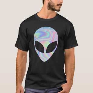 Utomjording Huvud Färgglad Laser Ufo Syn Believe Ä T Shirt