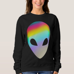 Utomjording Huvud Rave Ansikte Färgglatt Tro UFO D T Shirt