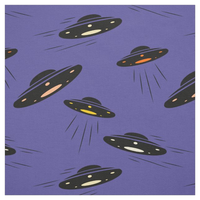 Utomjording invasion UFO tryckt Tyg (Provkarta)