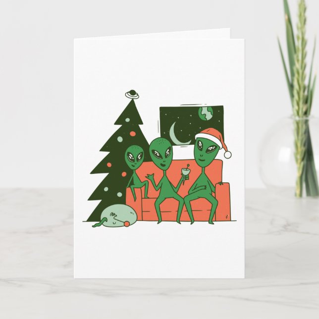 Utomjording jul kort (Framsida)